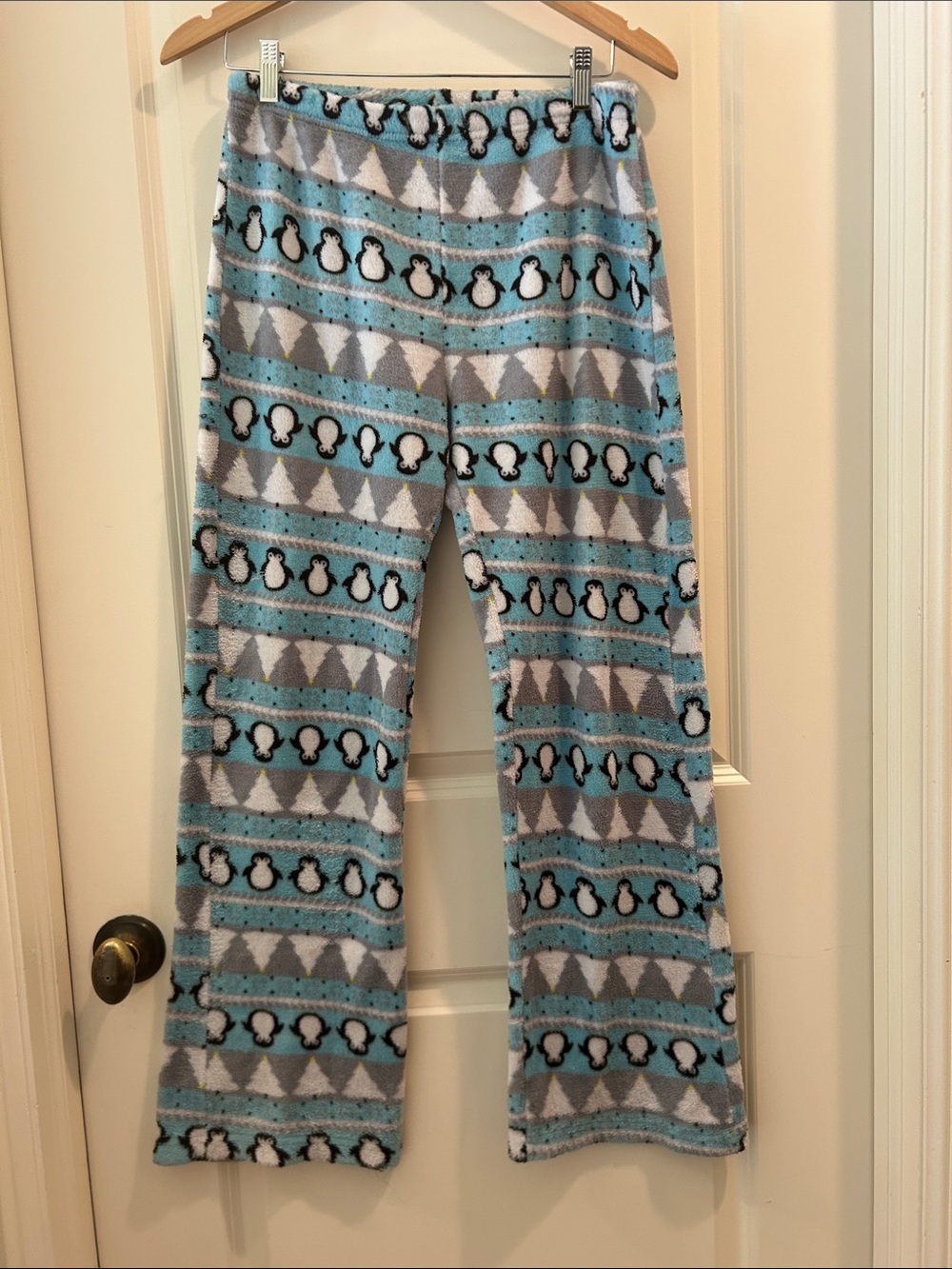 Just Love Cozy Penguin Print Fleece Lounge pajama Pants elastic waist size S